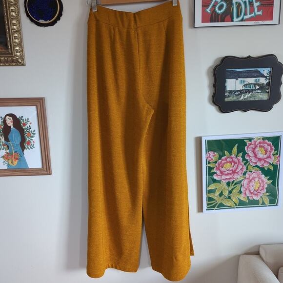 Anthropologie Mustard Wide Leg Pants - Picture 6 of 7